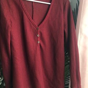 Burgundy thermal shirt
